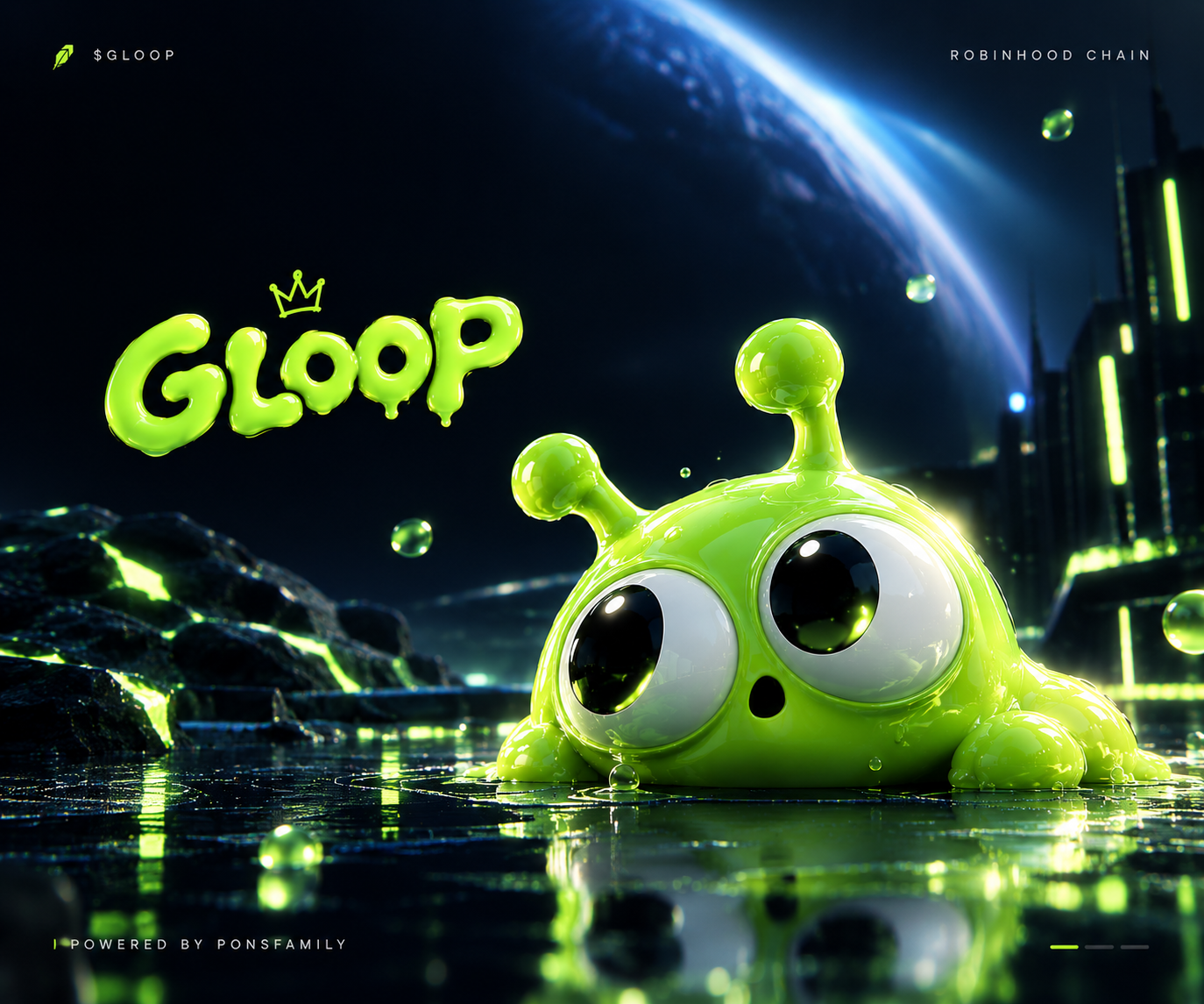 Gloop reflected in a cosmic city